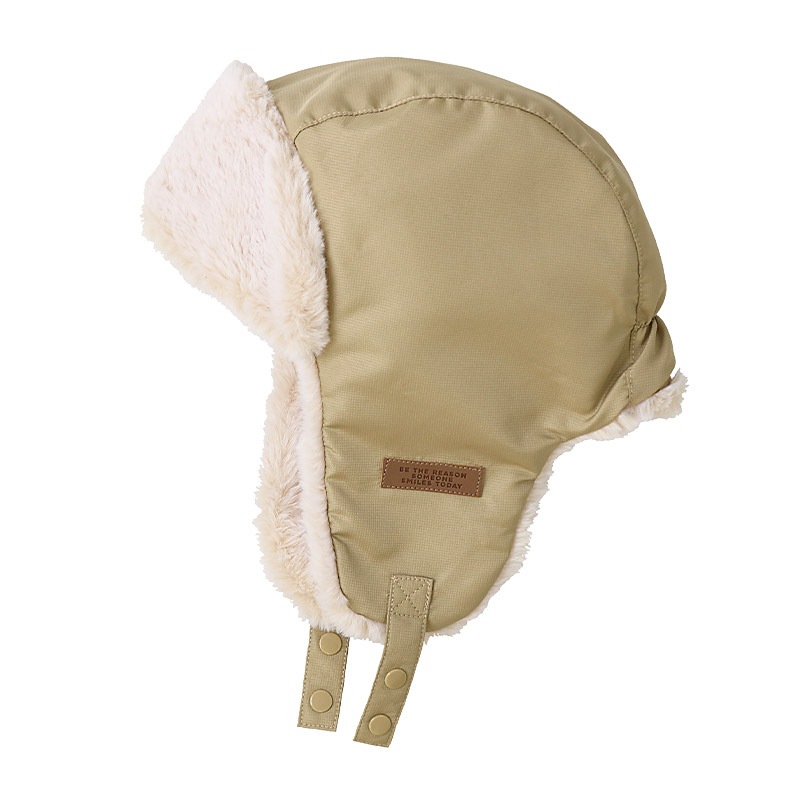 キッズ フライトキャップ 帽子 耳当て付き 男の子 女の子 キャップ 子供用 帽子 (52-54cm)【GrinLab グリンラボ】 撥水 フェイクファー イヤーフラップ パイロットキャップ ロゴ 配色 ミリタリー 暖かい 防寒 保温 キャップ ボーイズ ガールズ 暖かい 雪遊び