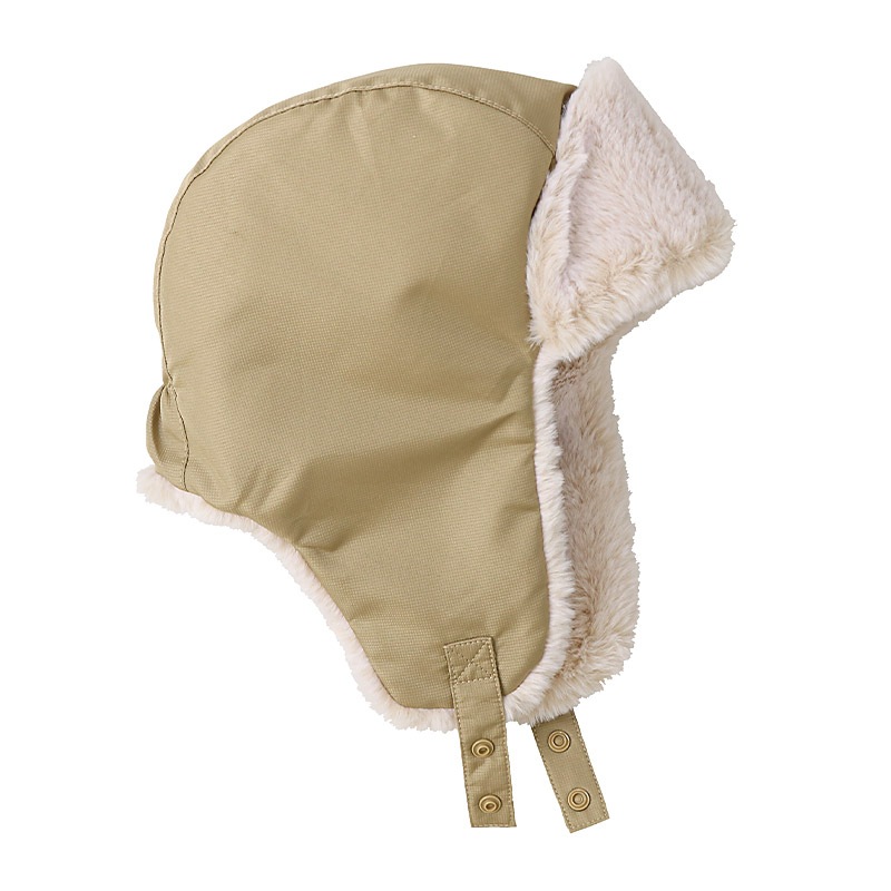 キッズ フライトキャップ 帽子 耳当て付き 男の子 女の子 キャップ 子供用 帽子 (52-54cm)【GrinLab グリンラボ】 撥水 フェイクファー イヤーフラップ パイロットキャップ ロゴ 配色 ミリタリー 暖かい 防寒 保温 キャップ ボーイズ ガールズ 暖かい 雪遊び