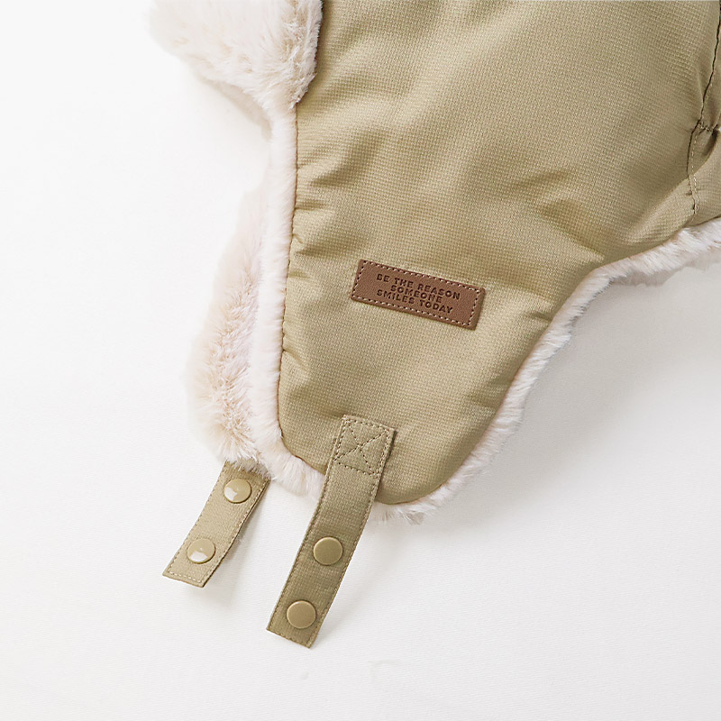 キッズ フライトキャップ 帽子 耳当て付き 男の子 女の子 キャップ 子供用 帽子 (52-54cm)【GrinLab グリンラボ】 撥水 フェイクファー イヤーフラップ パイロットキャップ ロゴ 配色 ミリタリー 暖かい 防寒 保温 キャップ ボーイズ ガールズ 暖かい 雪遊び