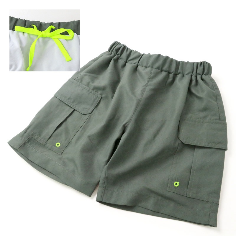 子供 水着 サーフパンツ 男の子 キッズ 水泳パンツ スイムウェア カーゴポケット UV加工 UPF50＋ ( 100-160cm ) UVカット 海パン ハーフパンツ 子供用 こども 水陸両用 プール 海水浴 水遊び 川遊び 夏 100cm 110cm 120cm 130cm 140cm 150cm 160cm スクール水着