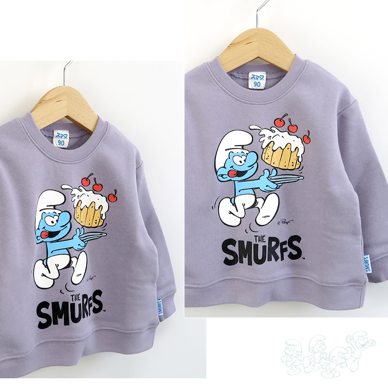 子供服 スマーフ トレーナー 裏起毛 キッズ トップス プリント 長袖 ( 80-130cm) 【SMURFS】 男の子 男子 女の子 女子 裏毛 スウェット ベビー アニメ キャラクター 人気 冬物 80cm 90cm 95cm 100cm 110cm 120cm 130cm