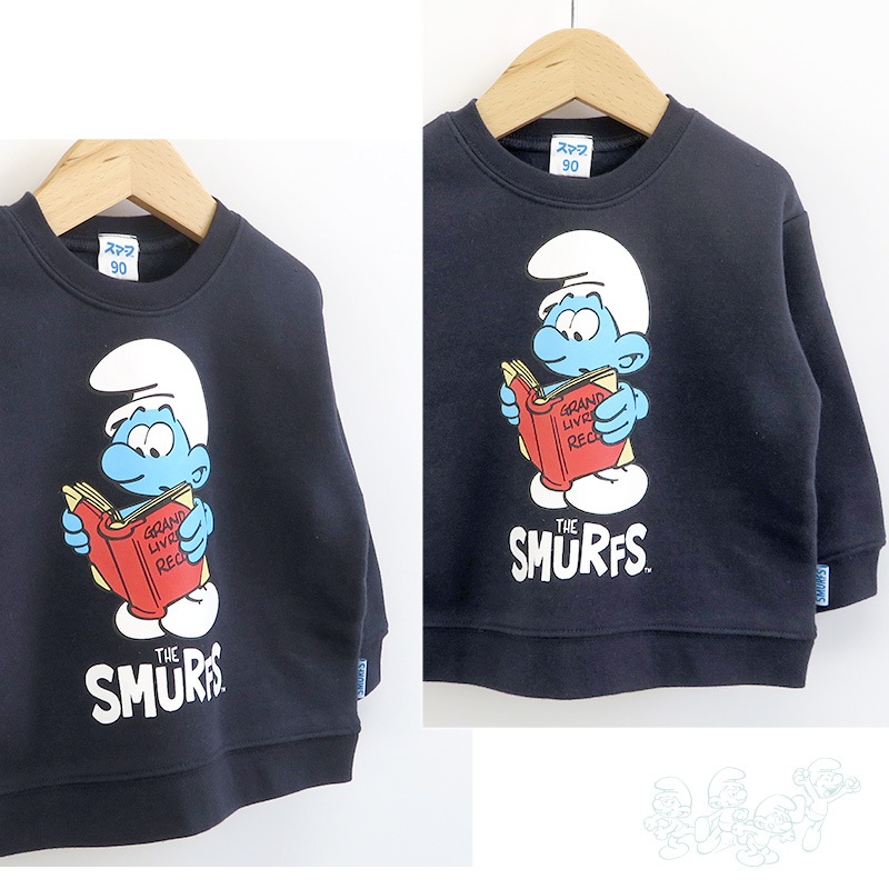 子供服 スマーフ トレーナー 裏起毛 キッズ トップス プリント 長袖 ( 80-130cm) 【SMURFS】 男の子 男子 女の子 女子 裏毛 スウェット ベビー アニメ キャラクター 人気 冬物 80cm 90cm 95cm 100cm 110cm 120cm 130cm