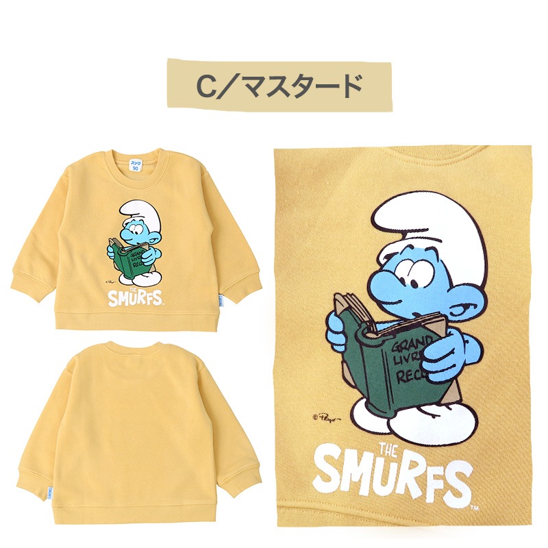 子供服 スマーフ トレーナー 裏起毛 キッズ トップス プリント 長袖 ( 80-130cm) 【SMURFS】 男の子 男子 女の子 女子 裏毛 スウェット ベビー アニメ キャラクター 人気 冬物 80cm 90cm 95cm 100cm 110cm 120cm 130cm