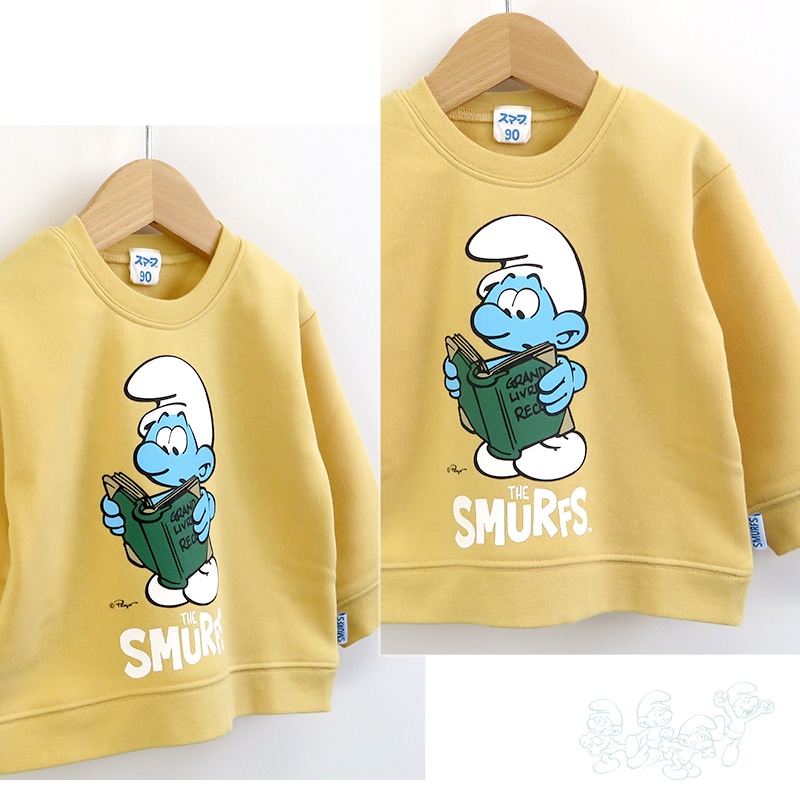 子供服 スマーフ トレーナー 裏起毛 キッズ トップス プリント 長袖 ( 80-130cm) 【SMURFS】 男の子 男子 女の子 女子 裏毛 スウェット ベビー アニメ キャラクター 人気 冬物 80cm 90cm 95cm 100cm 110cm 120cm 130cm