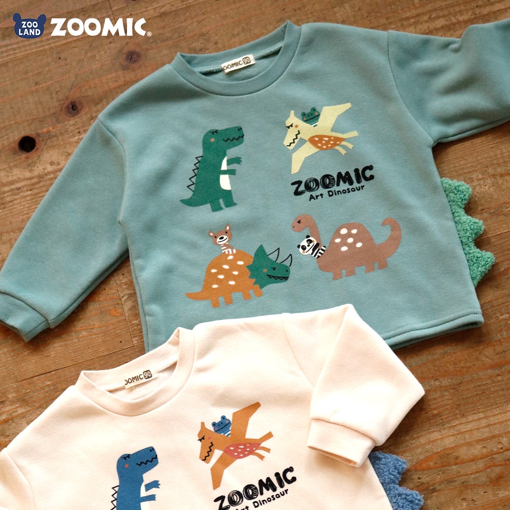 ダイナソープリント裏起毛トレーナー【ZOOMICズーミック】 ZOOLAND