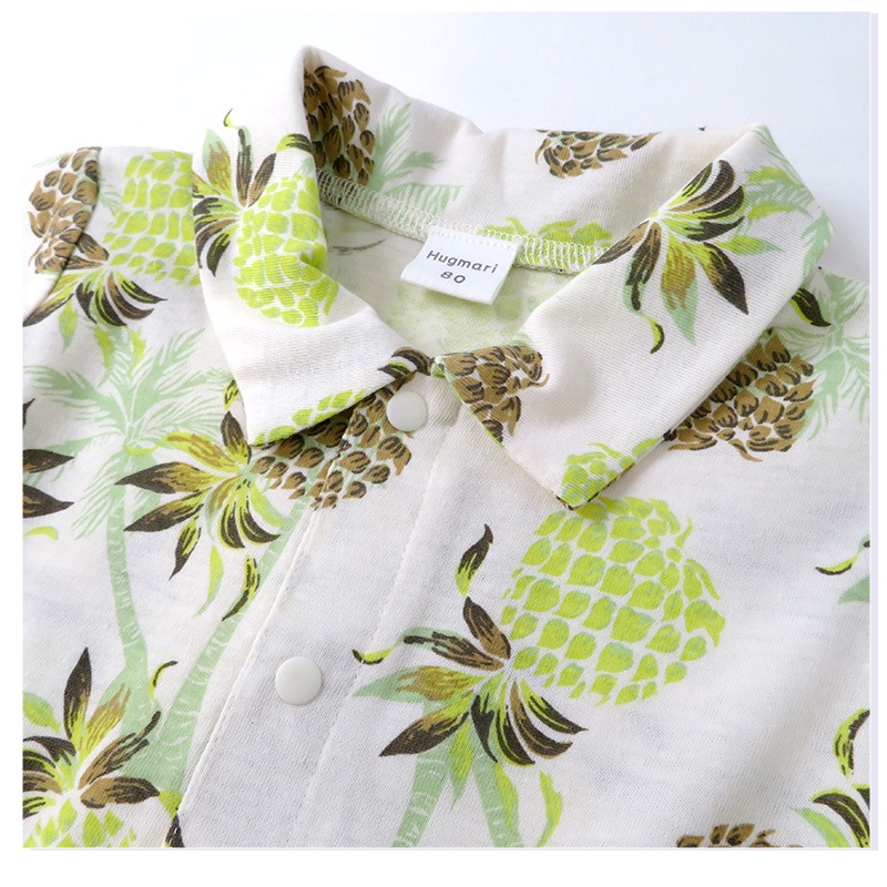 ベビー服 カバーオール 重ね着風 セパレート デザイン アロハ 衿 半袖 ロンパース ( 70-80cm ) 子供服 ベビー キッズ 男の子 夏服 新生児 可愛い 70cm 80cm