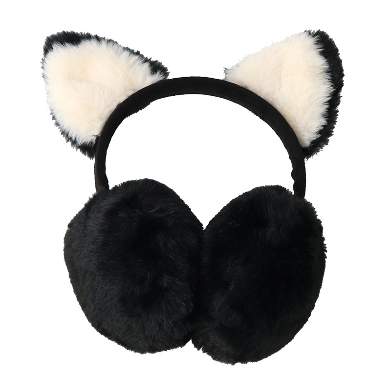 キッズ イヤマフ イヤーマフラー ファー 耳当て 耳あて 女の子 ネコ 猫耳 アニマル 動物 【GrinLab グリンラボ】 子供服 マフラー 暖かい あったか 防寒 保温 雑貨 寒さ対策 猫 グレー ブラック ボリュームファー ボア スエード ガールズ
