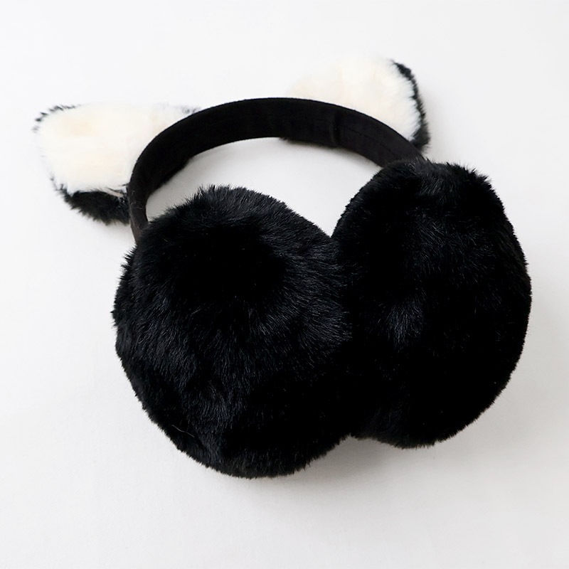 キッズ イヤマフ イヤーマフラー ファー 耳当て 耳あて 女の子 ネコ 猫耳 アニマル 動物 【GrinLab グリンラボ】 子供服 マフラー 暖かい あったか 防寒 保温 雑貨 寒さ対策 猫 グレー ブラック ボリュームファー ボア スエード ガールズ