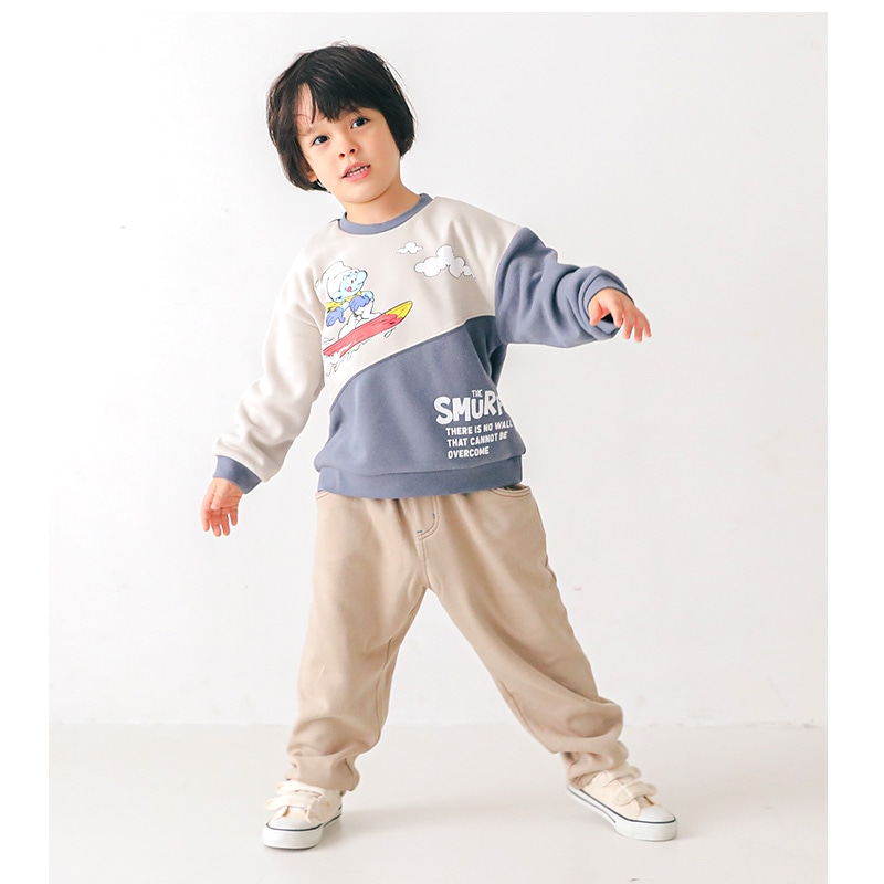 子供服 スマーフ トレーナー 裏起毛 キッズ トップス プリント 長袖 ( 80-130 ) 【SMURFS】 ボーイズ ガールズ 男の子 女の子 ベビー 通園 通学 アニメ キャラクター 冬物 80cm 90cm 95cm 100cm 110cm 120cm 130cm