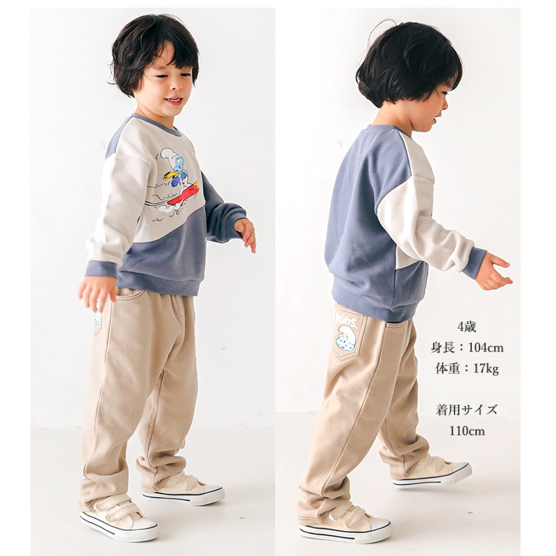 子供服 スマーフ トレーナー 裏起毛 キッズ トップス プリント 長袖 ( 80-130 ) 【SMURFS】 ボーイズ ガールズ 男の子 女の子 ベビー 通園 通学 アニメ キャラクター 冬物 80cm 90cm 95cm 100cm 110cm 120cm 130cm