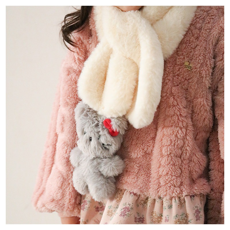 キッズ ファーマフラー 女の子 ネコ シマエナガ 動物 アニマル