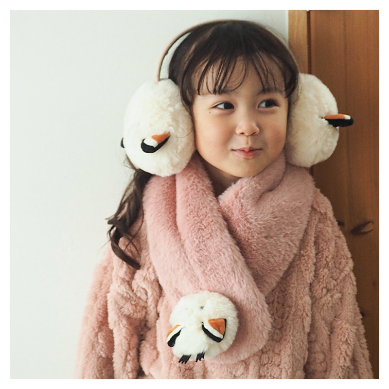 キッズ ファーマフラー 女の子 ネコ シマエナガ 動物 アニマル