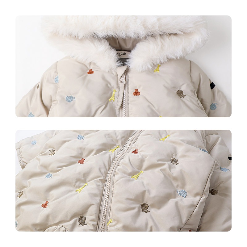 ベビー おくるみオール ジャンプスーツ 中綿入り 撥水加工 防寒 保温 ( 70-90cm ) N-3B ミリタリー アメカジ 暖かい あったか フード 耳 着ぐるみ 前開き 男の子 女の子 防寒着 雪遊び 外遊び 冬 スキーウェア スノーウェア スノーコンビ アウトドア キッズ 70cm 80cm 90cm