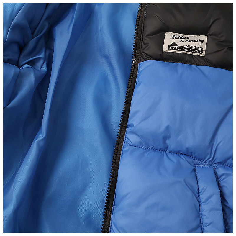 キッズ 中綿ジャケット 男の子 女の子 撥水加工 洗える ポケット付 中綿アウター 中わた入り 軽量 フード無し 【GrinLab グリンラボ】 アウトドア 保温 防寒 防寒着 ナイロン 冬服 あたたかい 暖かい 軽い 雨具 通園 通学 切替 ロゴ 90 100 110 120 130 140 150 160