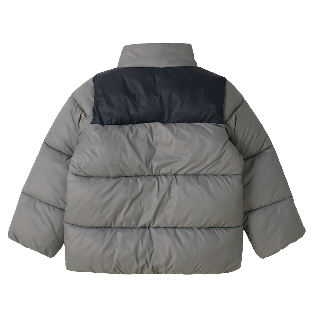 キッズ 中綿ジャケット 男の子 女の子 撥水加工 洗える ポケット付 中綿アウター 中わた入り 軽量 フード無し 【GrinLab グリンラボ】 アウトドア 保温 防寒 防寒着 ナイロン 冬服 あたたかい 暖かい 軽い 雨具 通園 通学 切替 ロゴ 90 100 110 120 130 140 150 160