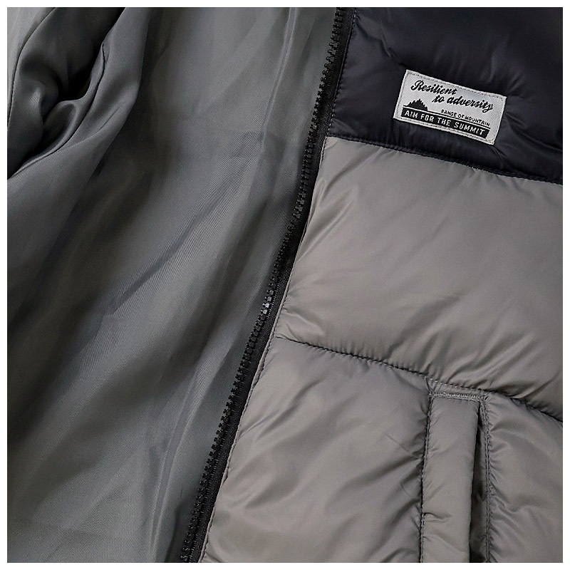 キッズ 中綿ジャケット 男の子 女の子 撥水加工 洗える ポケット付 中綿アウター 中わた入り 軽量 フード無し 【GrinLab グリンラボ】 アウトドア 保温 防寒 防寒着 ナイロン 冬服 あたたかい 暖かい 軽い 雨具 通園 通学 切替 ロゴ 90 100 110 120 130 140 150 160