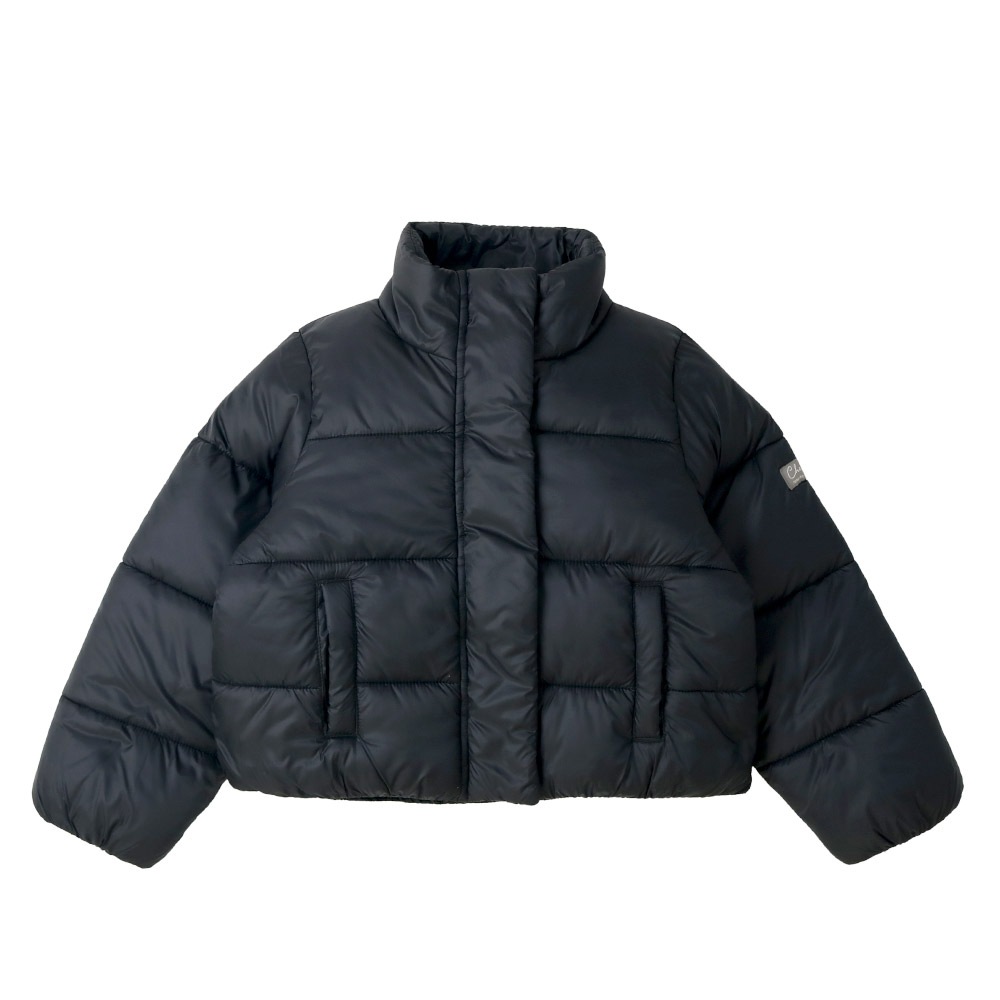 キッズ 中綿ジャケット 女の子 撥水加工 洗える ポケット付 中綿アウター 中わた入り 軽量 フード無し 【GrinLab グリンラボ】 アウトドア 保温 防寒 防寒着 ナイロン 冬服 あたたかい 暖かい 軽い 雨具 通園 通学 切替 ロゴ 90 100 110 120 130 140 150 160