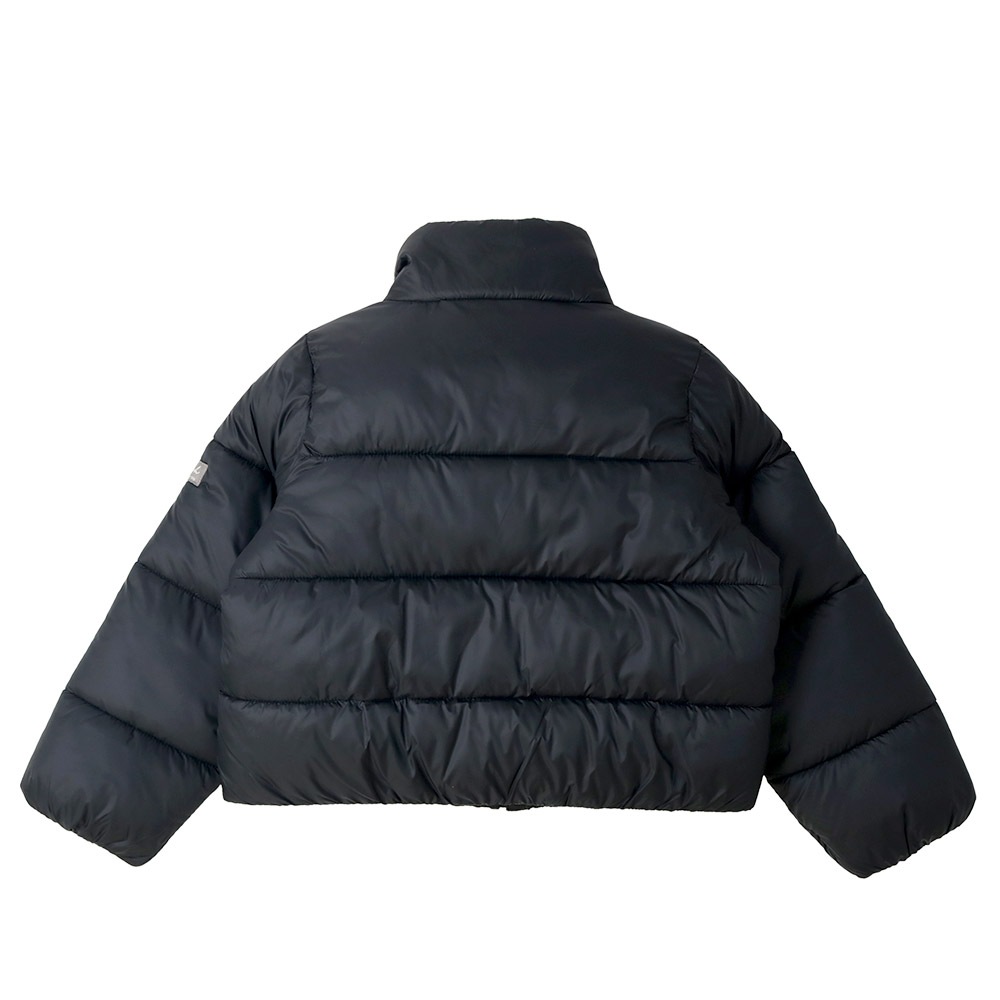 キッズ 中綿ジャケット 女の子 撥水加工 洗える ポケット付 中綿アウター 中わた入り 軽量 フード無し 【GrinLab グリンラボ】 アウトドア 保温 防寒 防寒着 ナイロン 冬服 あたたかい 暖かい 軽い 雨具 通園 通学 切替 ロゴ 90 100 110 120 130 140 150 160