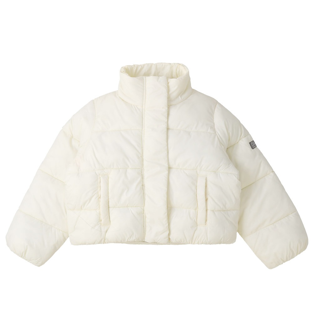 キッズ 中綿ジャケット 女の子 撥水加工 洗える ポケット付 中綿アウター 中わた入り 軽量 フード無し 【GrinLab グリンラボ】 アウトドア 保温 防寒 防寒着 ナイロン 冬服 あたたかい 暖かい 軽い 雨具 通園 通学 切替 ロゴ 90 100 110 120 130 140 150 160