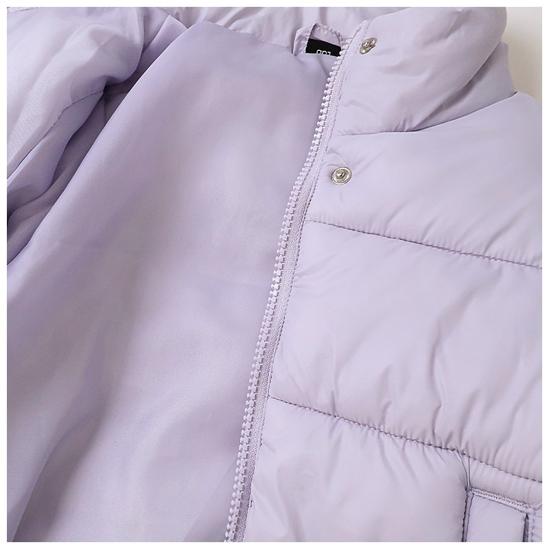 キッズ 中綿ジャケット 女の子 撥水加工 洗える ポケット付 中綿アウター 中わた入り 軽量 フード無し 【GrinLab グリンラボ】 アウトドア 保温 防寒 防寒着 ナイロン 冬服 あたたかい 暖かい 軽い 雨具 通園 通学 切替 ロゴ 90 100 110 120 130 140 150 160