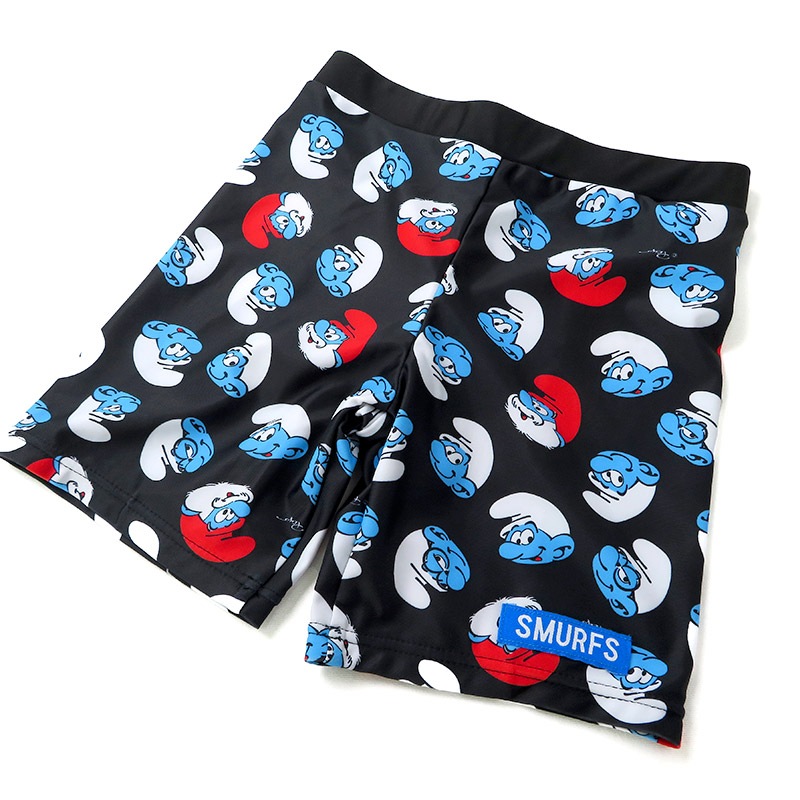 子供 水着 男の子 キッズ スマーフ ラッシュガード 半袖 UV加工 UPF50＋ ( 100-130cm )【 SMURFS 】 こども 子供用 スイムウェア UVカット アニメ キャラクター プール レジャー 海水浴 夏 100cm 110cm 120cm 130cm 