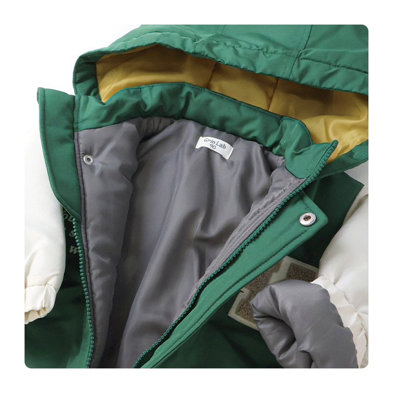 キッズ ベビー ジャンプスーツ 男の子 中綿入り 防寒 保温 撥水加工 ( 80-120cm )【 GrinLab グリンラボ 】 フード アウター ジャケット スノーウェア スキーウェア スノーコンビ つなぎ 雪遊び 外遊び 冬 恐竜 ダイナソー 女の子 80cm 90cm 95cm 100cm 110cm 120cm