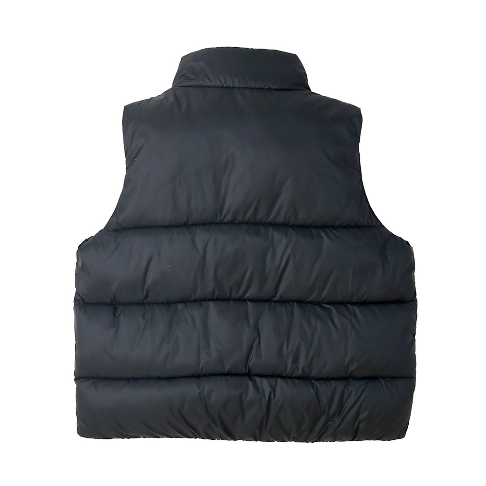 キッズ 中綿ベスト 女の子 撥水加工 洗える ポケット付 中綿アウター 中わた入り 軽量 フード無し 袖無し 【GrinLab グリンラボ】 アウトドア 保温 防寒 防寒着 無地 ナイロン 冬服 あたたかい 暖かい 軽い 雨具 通園 通学 切替 ロゴ 90 100 110 120 130 140 150 160