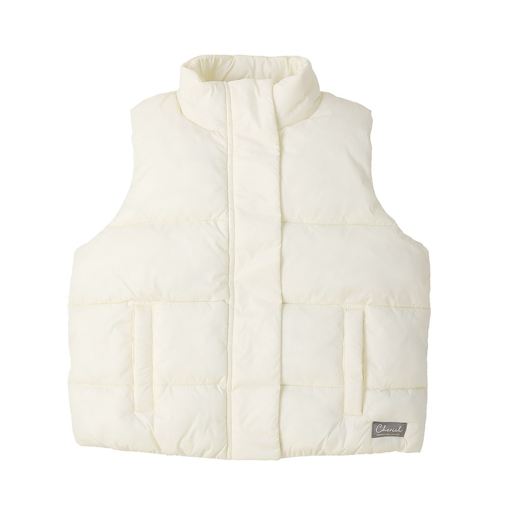 キッズ 中綿ベスト 女の子 撥水加工 洗える ポケット付 中綿アウター 中わた入り 軽量 フード無し 袖無し 【GrinLab グリンラボ】 アウトドア 保温 防寒 防寒着 無地 ナイロン 冬服 あたたかい 暖かい 軽い 雨具 通園 通学 切替 ロゴ 90 100 110 120 130 140 150 160
