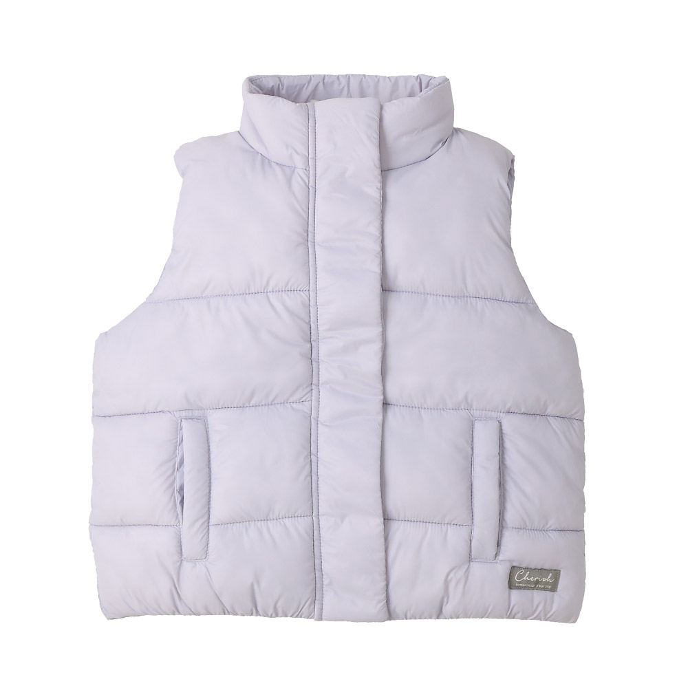 キッズ 中綿ベスト 女の子 撥水加工 洗える ポケット付 中綿アウター 中わた入り 軽量 フード無し 袖無し 【GrinLab グリンラボ】 アウトドア 保温 防寒 防寒着 無地 ナイロン 冬服 あたたかい 暖かい 軽い 雨具 通園 通学 切替 ロゴ 90 100 110 120 130 140 150 160
