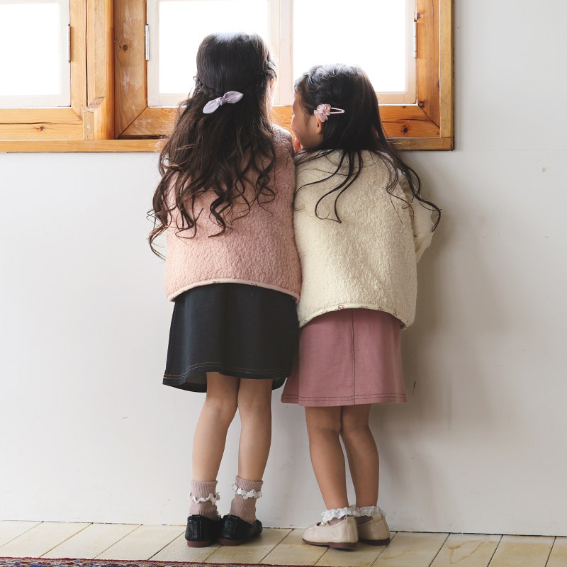 ガールズ フリースベスト 中綿入り マイクロファイバー 長袖