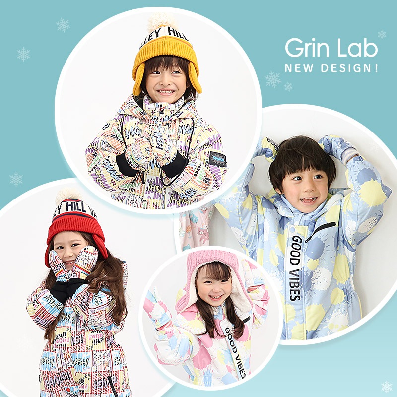 ジャンプスーツ キッズ 女の子 防寒 中綿 撥水加工 フード ( 110-130cm )【 GrinLab グリンラボ 】 ユニコーン グラデーション アウター ジャケット スノーウェア スノーコンビ ツナギ 雪遊び 冬 ガールズ 子供服 ベビー 110cm 120cm 130cm