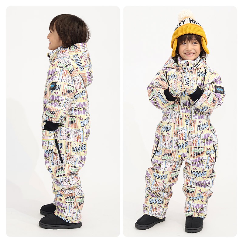 ジャンプスーツ キッズ 女の子 防寒 中綿 撥水加工 フード ( 110-130cm )【 GrinLab グリンラボ 】 ユニコーン グラデーション アウター ジャケット スノーウェア スノーコンビ ツナギ 雪遊び 冬 ガールズ 子供服 ベビー 110cm 120cm 130cm