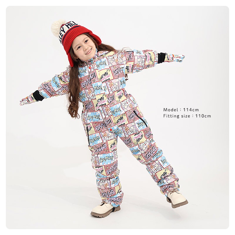 ジャンプスーツ キッズ 女の子 防寒 中綿 撥水加工 フード ( 110-130cm )【 GrinLab グリンラボ 】 ユニコーン グラデーション アウター ジャケット スノーウェア スノーコンビ ツナギ 雪遊び 冬 ガールズ 子供服 ベビー 110cm 120cm 130cm