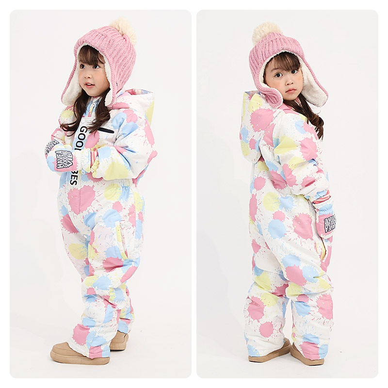 ジャンプスーツ キッズ 女の子 防寒 中綿 撥水加工 フード ( 110-130cm )【 GrinLab グリンラボ 】 ユニコーン グラデーション アウター ジャケット スノーウェア スノーコンビ ツナギ 雪遊び 冬 ガールズ 子供服 ベビー 110cm 120cm 130cm