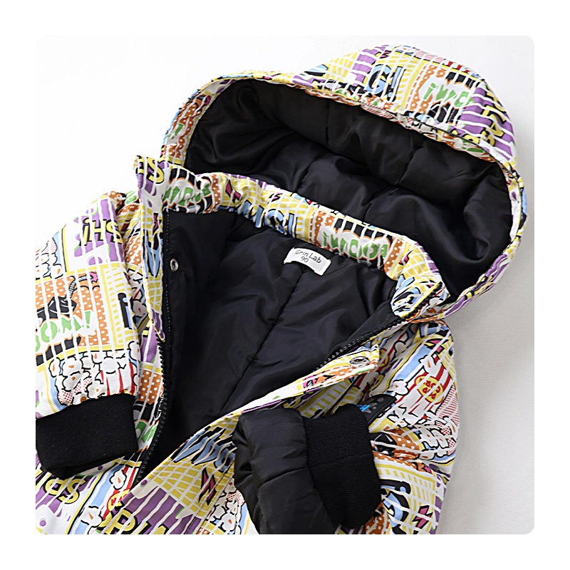 ジャンプスーツ キッズ 女の子 防寒 中綿 撥水加工 フード ( 110-130cm )【 GrinLab グリンラボ 】 ユニコーン グラデーション アウター ジャケット スノーウェア スノーコンビ ツナギ 雪遊び 冬 ガールズ 子供服 ベビー 110cm 120cm 130cm