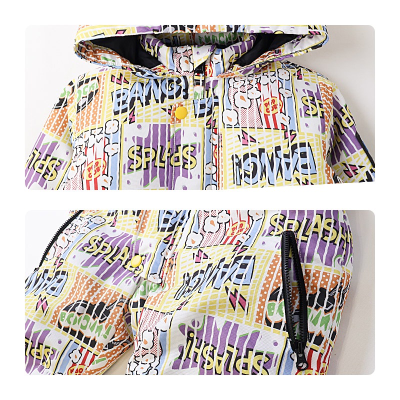 ジャンプスーツ キッズ 女の子 防寒 中綿 撥水加工 フード ( 110-130cm )【 GrinLab グリンラボ 】 ユニコーン グラデーション アウター ジャケット スノーウェア スノーコンビ ツナギ 雪遊び 冬 ガールズ 子供服 ベビー 110cm 120cm 130cm