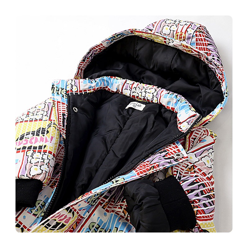 ジャンプスーツ キッズ 女の子 防寒 中綿 撥水加工 フード ( 110-130cm )【 GrinLab グリンラボ 】 ユニコーン グラデーション アウター ジャケット スノーウェア スノーコンビ ツナギ 雪遊び 冬 ガールズ 子供服 ベビー 110cm 120cm 130cm