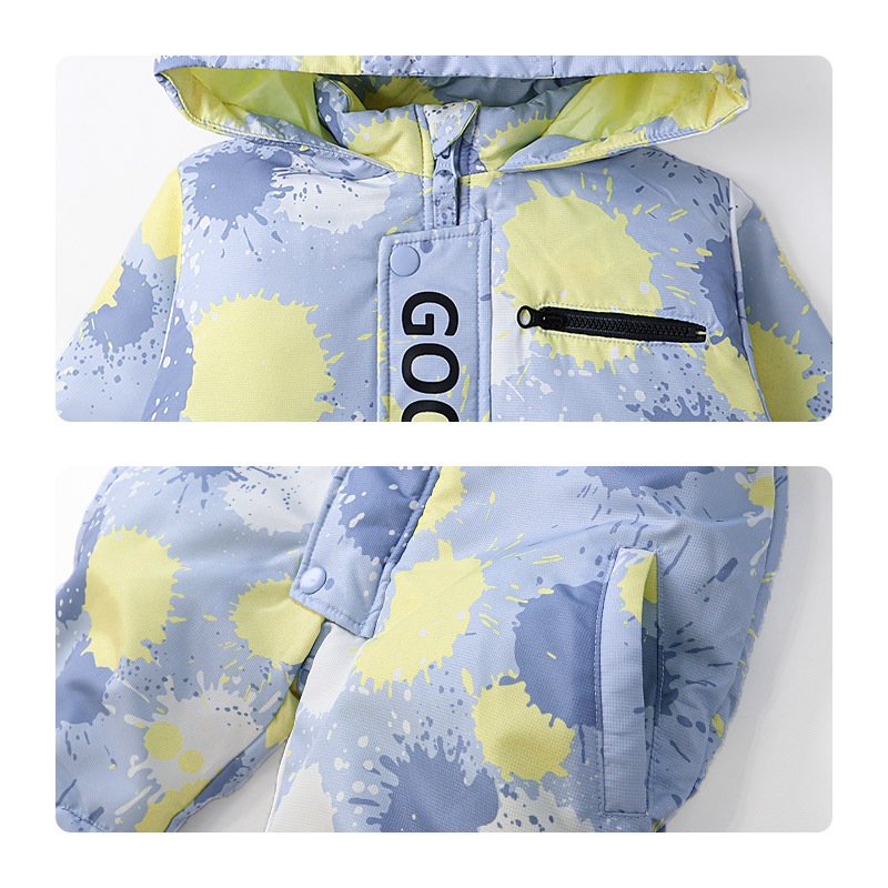 ジャンプスーツ キッズ 女の子 防寒 中綿 撥水加工 フード ( 110-130cm )【 GrinLab グリンラボ 】 ユニコーン グラデーション アウター ジャケット スノーウェア スノーコンビ ツナギ 雪遊び 冬 ガールズ 子供服 ベビー 110cm 120cm 130cm