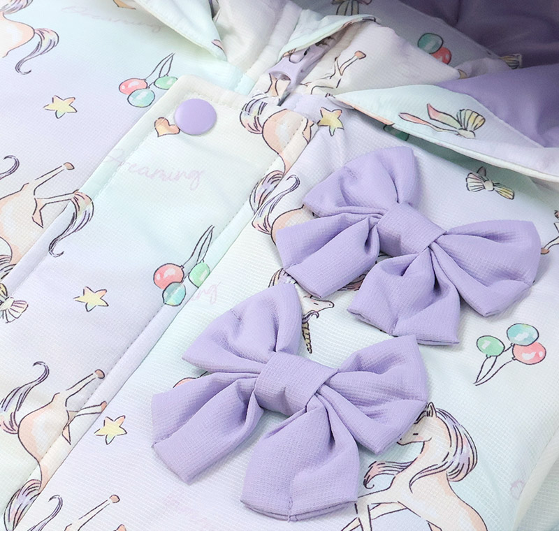 キッズ ベビー ジャンプスーツ 女の子 中綿入り 防寒 保温 撥水加工 ( 80-120cm )【 UZULAND ウズランド 】 フード アウター ジャケット スノーウェア スキーウェア スノーコンビ つなぎ 雪遊び 外遊び 冬 苺 いちご イチゴ 花 フラワー 80cm 90cm 95cm 100cm 110cm 120cm