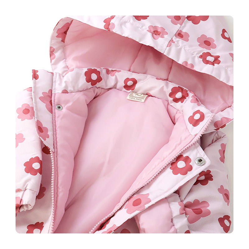 キッズ ベビー ジャンプスーツ 女の子 中綿入り 防寒 保温 撥水加工