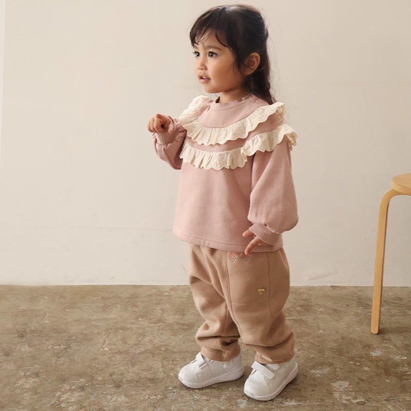 花刺繍ポケットロングパンツ【Uzulandウズランド】