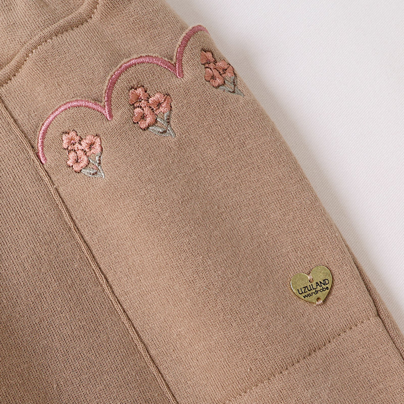 花刺繍ポケットロングパンツ【Uzulandウズランド】