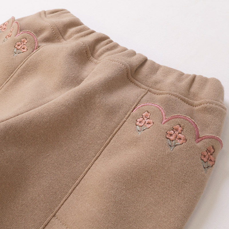 花刺繍ポケットロングパンツ【Uzulandウズランド】