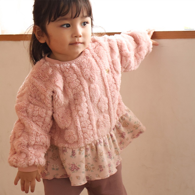 裾フリル花柄フリーストレーナー【Uzulandウズランド】