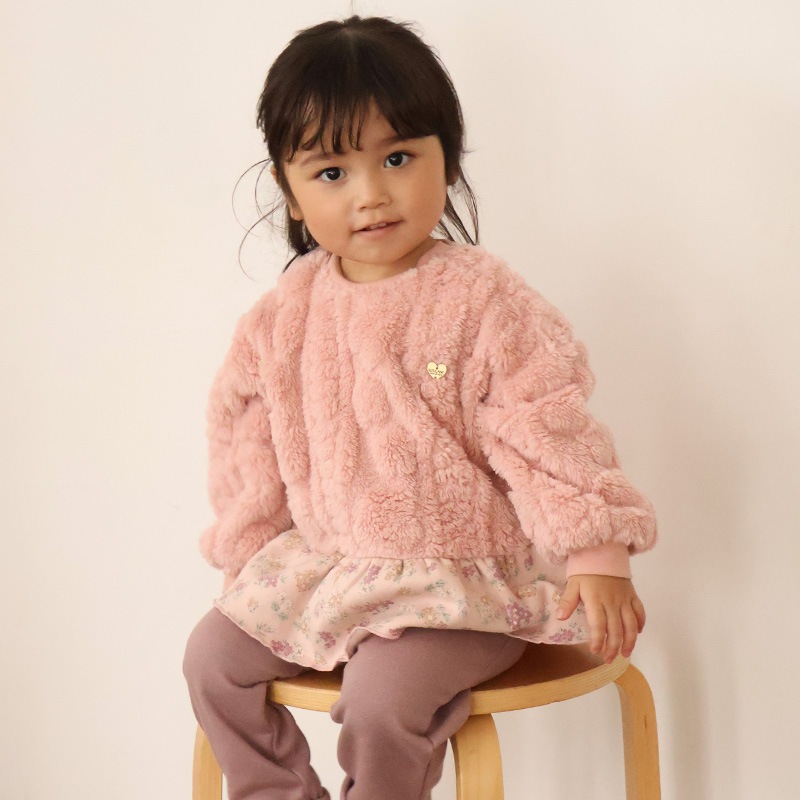 裾フリル花柄フリーストレーナー【Uzulandウズランド】