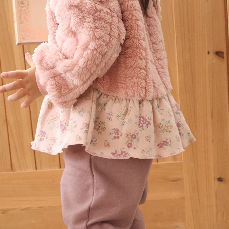 裾フリル花柄フリーストレーナー【Uzulandウズランド】