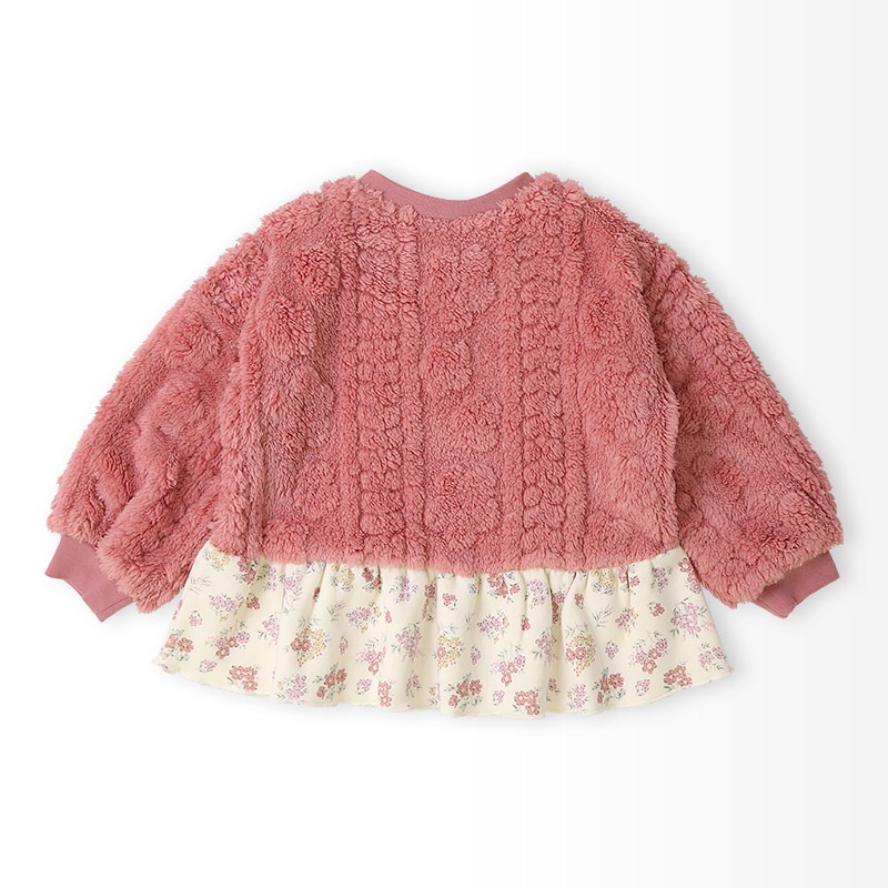 裾フリル花柄フリーストレーナー【Uzulandウズランド】