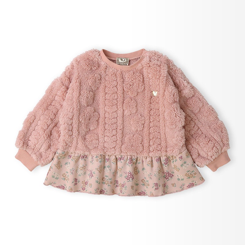 裾フリル花柄フリーストレーナー【Uzulandウズランド】