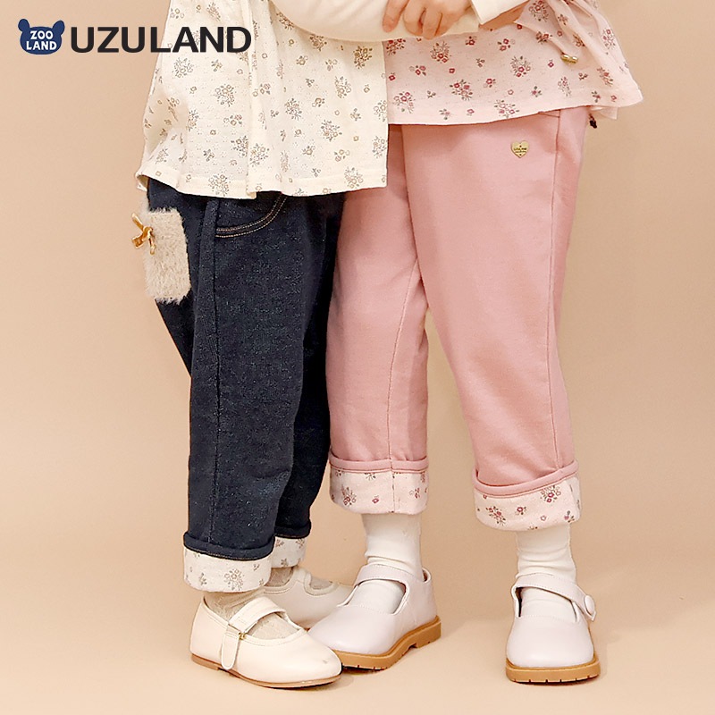 小花柄ロールアップ7分丈パンツ【Uzulandウズランド】