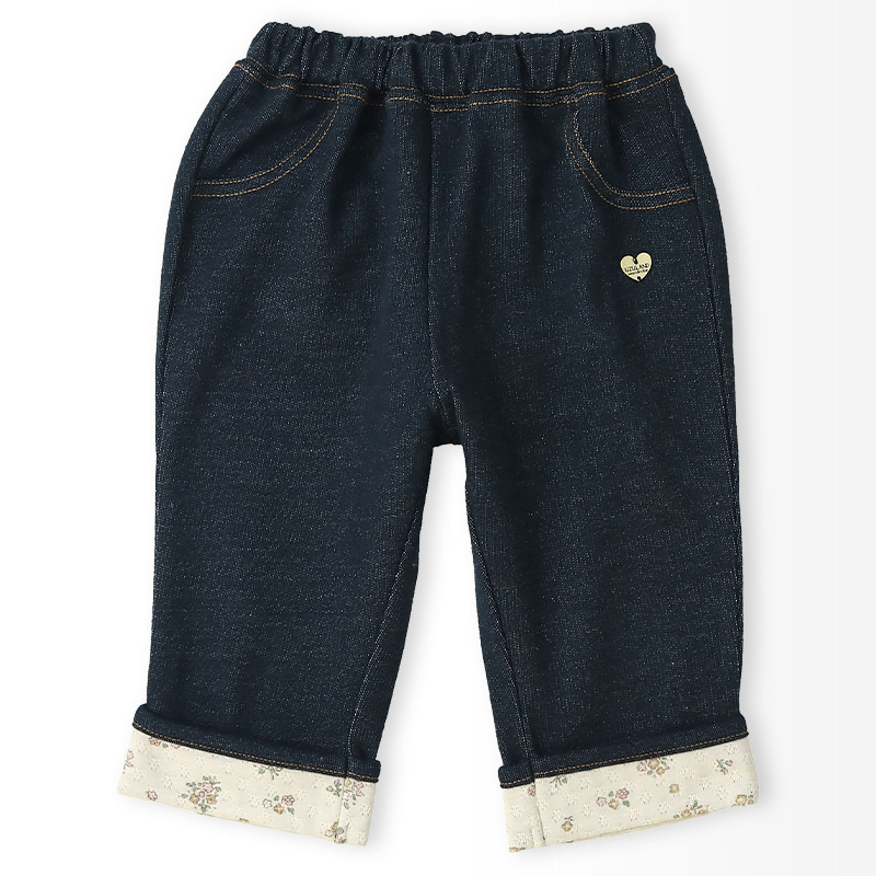 小花柄ロールアップ7分丈パンツ【Uzulandウズランド】